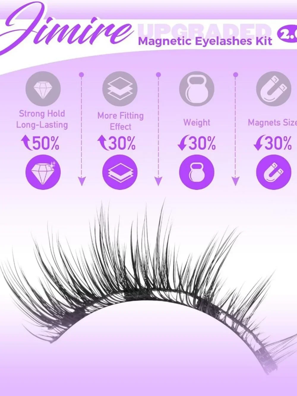 Natural Wispy Magnetic Eyelashes - Reusable, No Glue, Easy Applicator, Quick